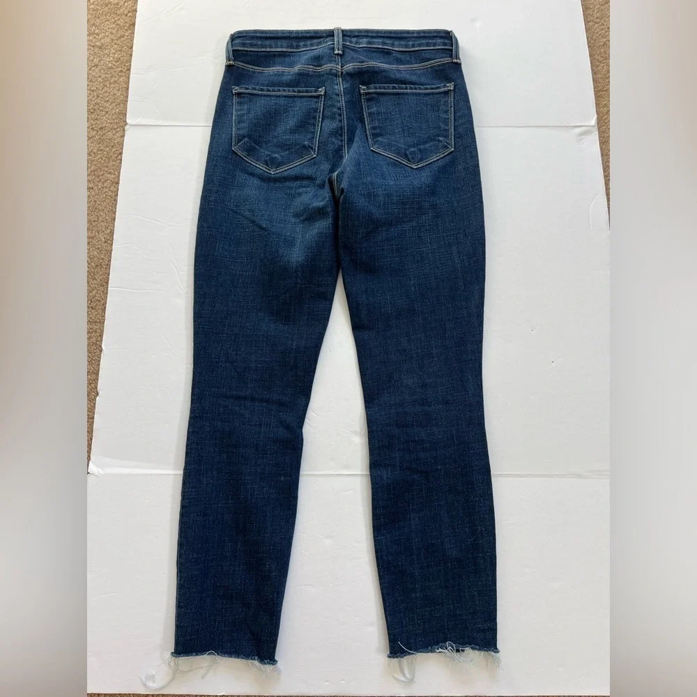 L’agence Women Margot High Rise Skinny Jeans Fray Ankle Hem Blue Size 25